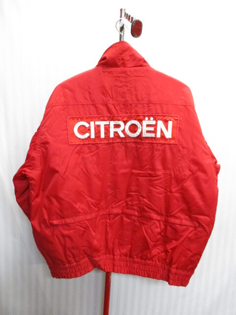 Citron シトロエン 80s90sヴィンテージ レーシングジャケット メンズL 赤 スタッフジャンパー チームジャケット 防寒中綿 車02224の画像2
