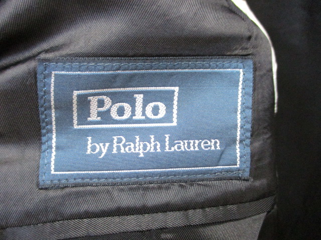 ラルフローレン メンズスーツ上下セットアップ メンズ38 黒ストライプ柄スーツ イタリア製 テーラードジャケット ブレザー スラックス02012_画像4