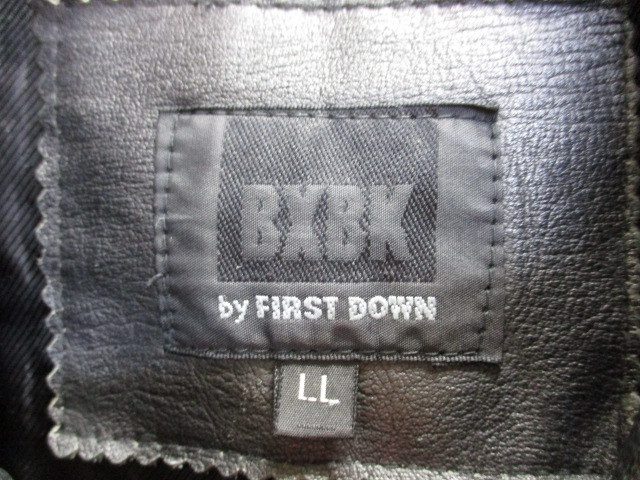BXBK by FIRST DOWN　リアルレザーコート　メンズLL XL　黒　牛革ジャンパー　リアルレザージャケット　カバーオール　ブルゾン　02022_画像2