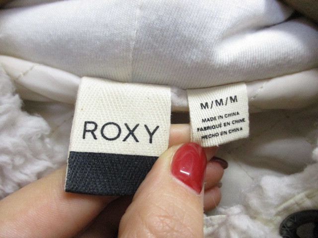 ROXY　ロキシー　ボアパーカー　SIZE M　ファージャケット　ボア地ジャンパー　ボア地ジップアップパーカー　ブルゾン　ボアコート　02094_画像3