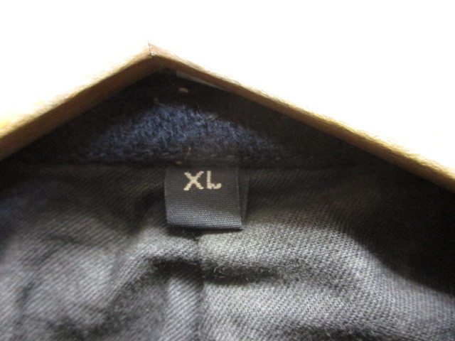無印良品　Pコート　メンズXL LL　黒　ピーコート　ウールコート　ダブル仕様ウールジャケット　ビッグサイズ　オーバーサイズコート 02092_画像2