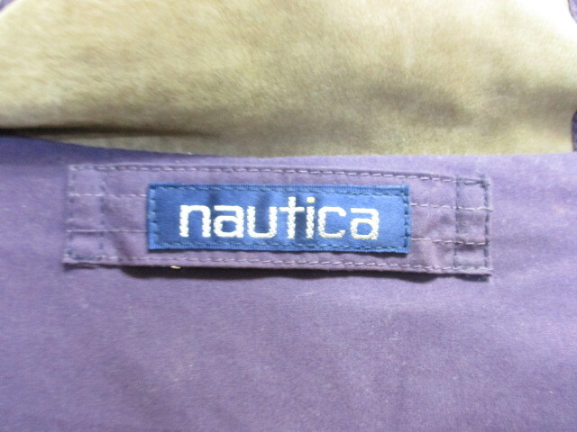 NAUTICA ノーティカ　90sヴィンテージ　リアルレザー使用ダウンジャケット メンズL ビッグシルエットダウンジャンパー オーバーサイズ02271_画像2