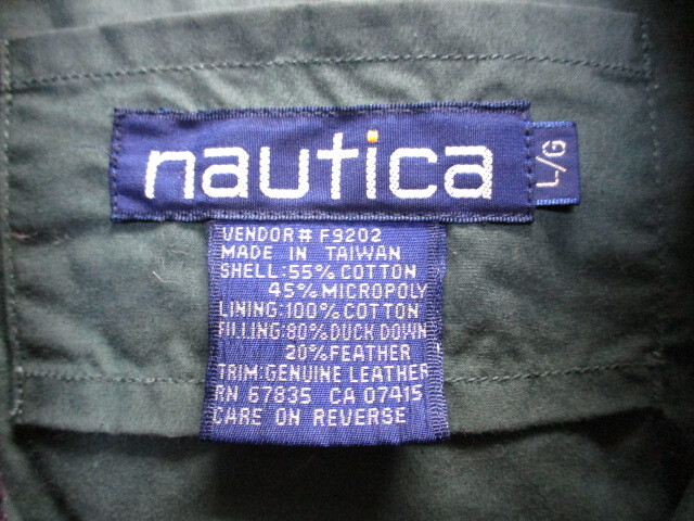 NAUTICA ノーティカ　90sヴィンテージ　リアルレザー使用ダウンジャケット メンズL ビッグシルエットダウンジャンパー オーバーサイズ02271_画像6