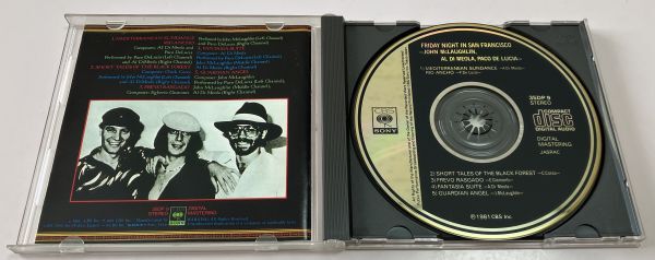 CBS SONY CD 金レーベル AL DI MEOLA アル・ディ・メオラ PACO DE LUCIA パコ・デ・ルシア JOHN MCLAUGHLIN ジョン・マクラフリン 初期盤_画像3