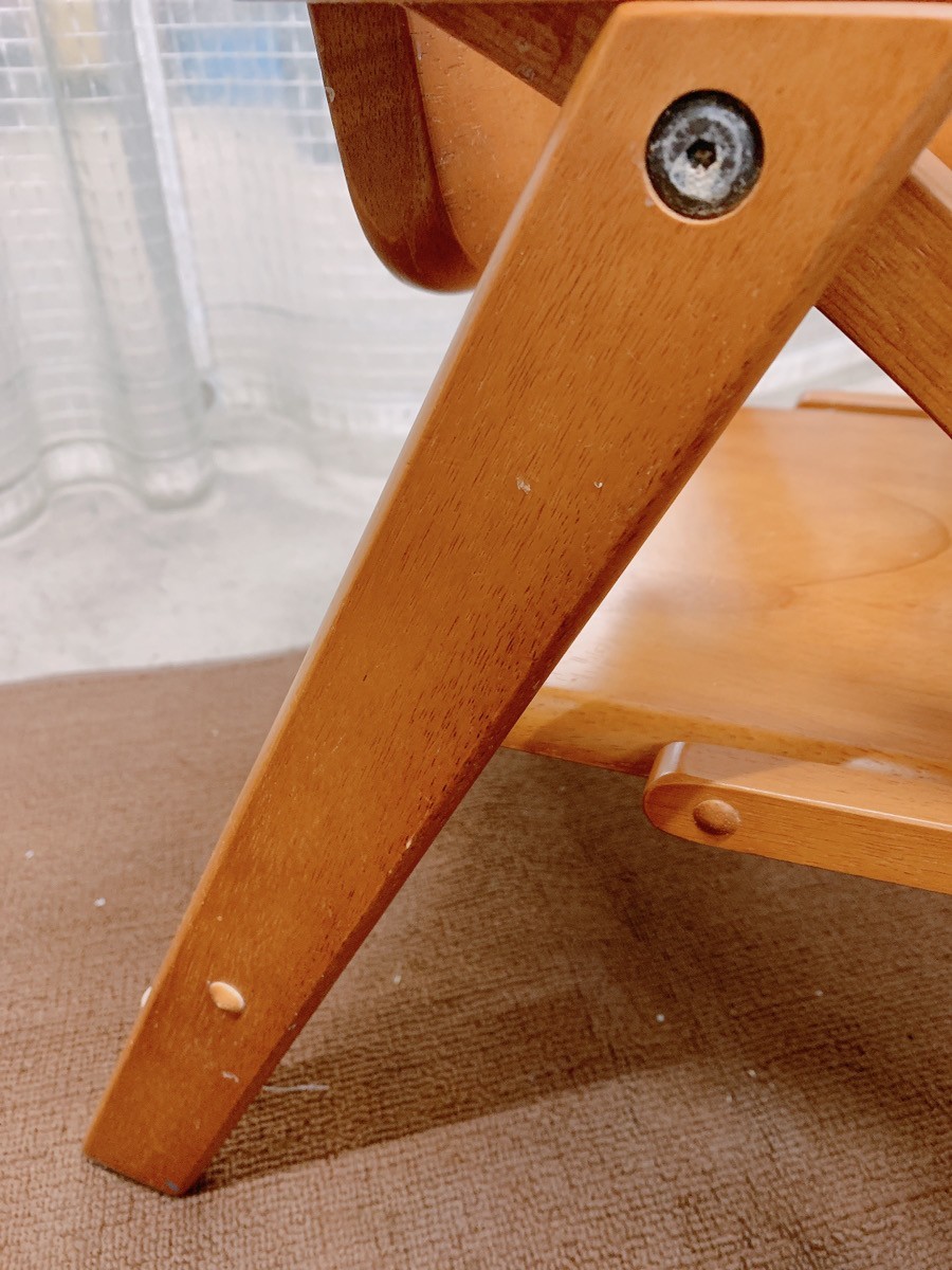 中古 大和屋 ベビーチェア アーチ木製ローチェア 子供椅子 ローチェア 木製 テーブル付 折りたたみチェア 引取歓迎 茨城 240214か1 E2 120の画像8