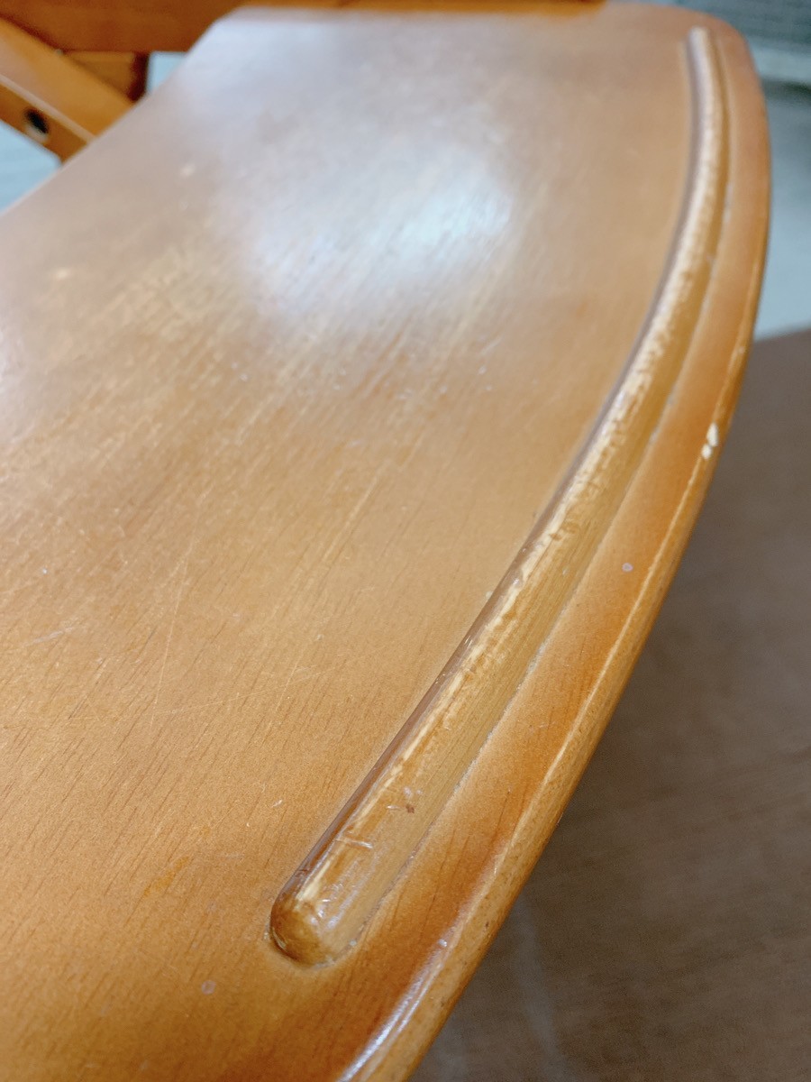 中古 大和屋 ベビーチェア アーチ木製ローチェア 子供椅子 ローチェア 木製 テーブル付 折りたたみチェア 引取歓迎 茨城 240214か1 E2 120の画像5