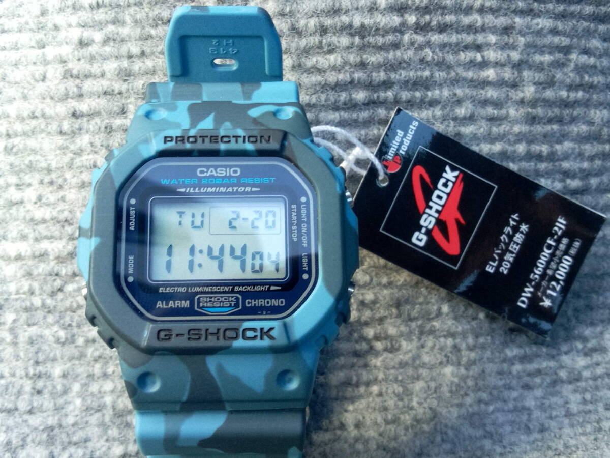 タグ付き未使用新品　カシオ　G-SHOCK　CASIO G-SHOCK　DW-5600CF-2JF G-PYTHON 迷彩カモフラブルー　ミリタリー_画像4