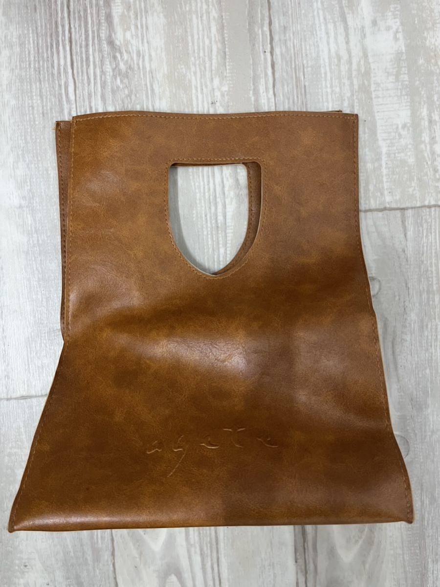 Неиспользованный Agat Agete Shopper Tote Bag кожаный коричневый чай новичок Limited