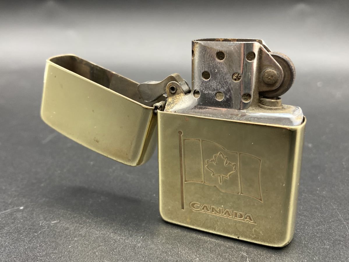 1円〜　ジッポ　zippo ZIPPO カナダ　国旗　CANADA ライター　オイルライター　ジッポー　喫煙具 ソリッドブラス　SOLID BRASS 1996 Zippo_画像3