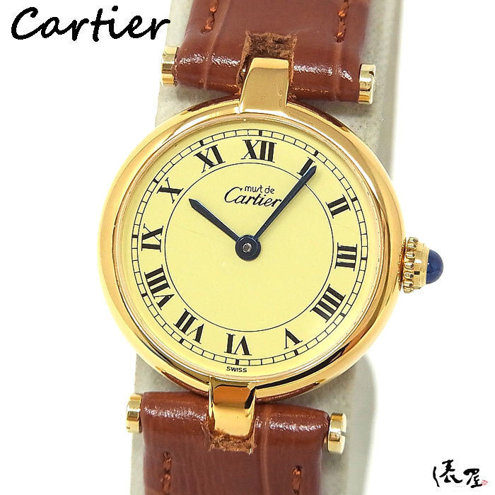 [ Cartier ] Must Vendome SM latter term model Rome ultimate beautiful goods lady's Vintage wristwatch Cartier vendome. shop 