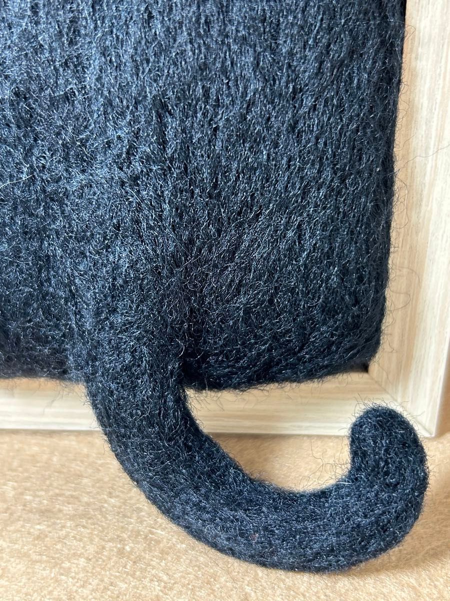 わくねこ 黒猫 鍵しっぽ 羊毛フェルト ハンドメイド