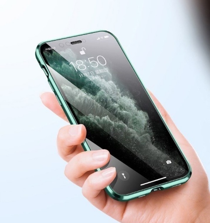 iPhoneケース 両面ガラスカバー ガラスケース 透明ケース iPhone12 iPhone12pro クリアケース クリアガラス アルミバンパー スマホケース_画像3
