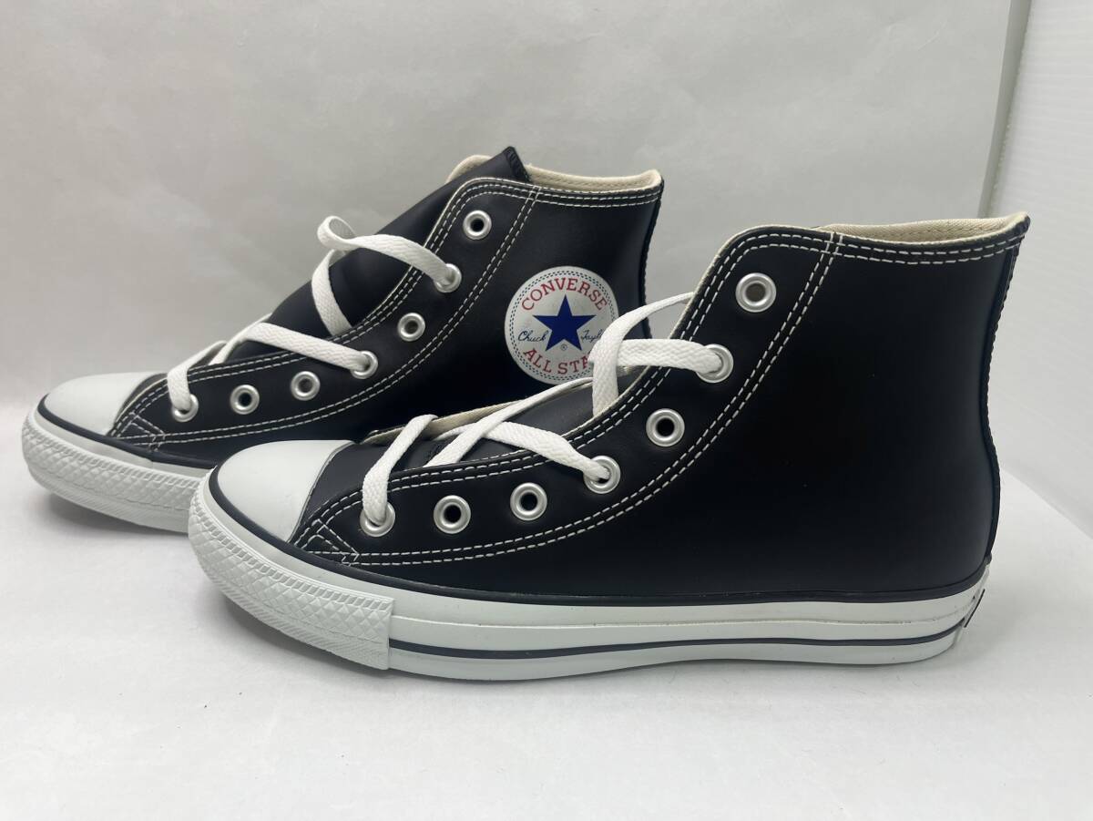 【KKB2744ST】未使用 CONVERSE LEA ALL STAR OX 1C049 [US6.5/JP25] コンバース レザー オールスター BLACK モノクロ スニーカー 靴 _画像2