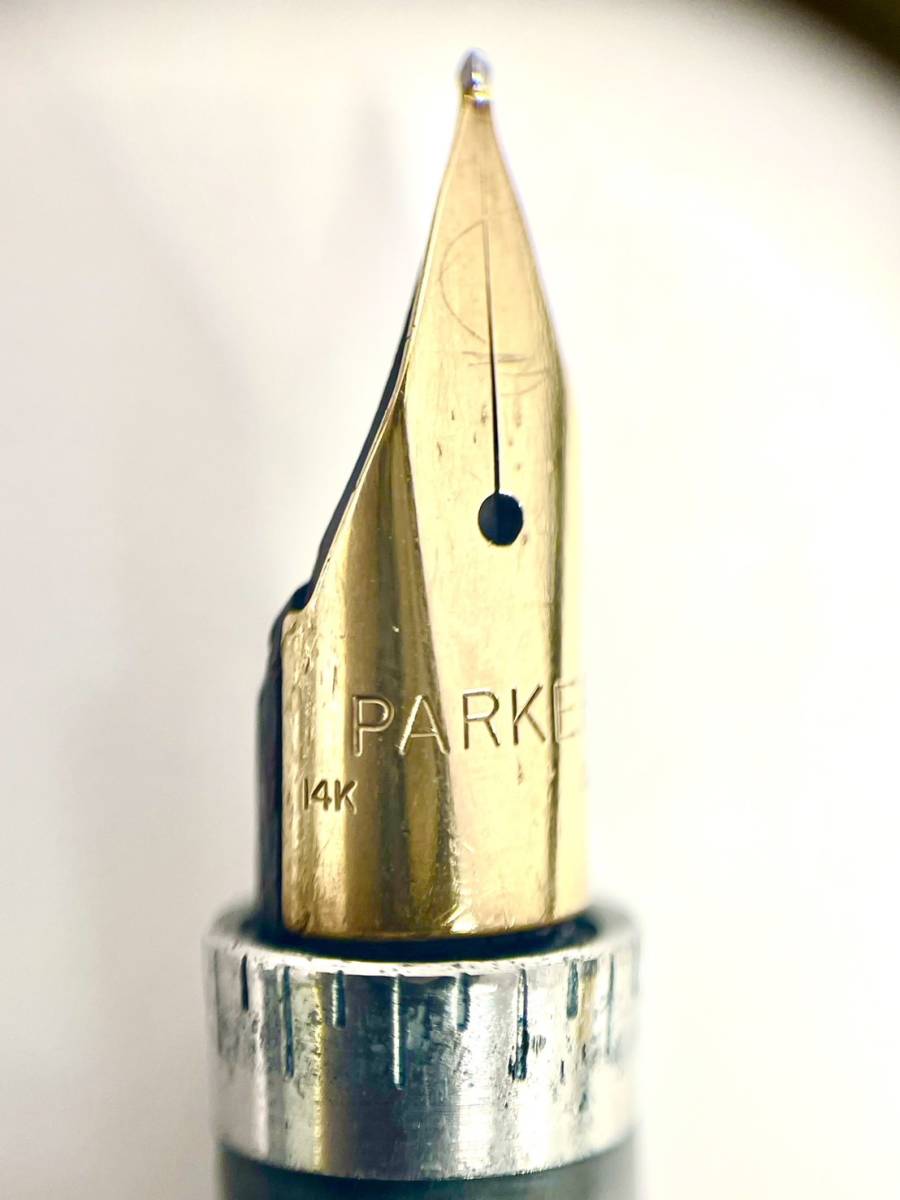 【KKB2614YK】PARKER パーカー 万年筆 ２本セット STERLING SILVER刻印 ペン先 １４Ｋ刻印 ＵＳＡ 筆記未確認_画像5