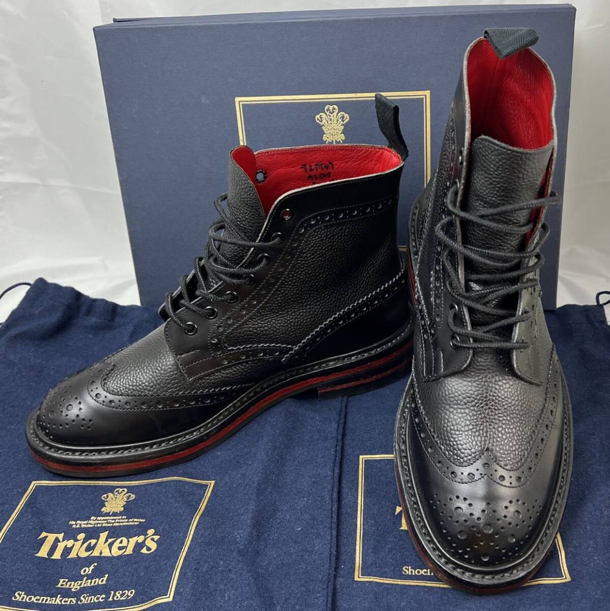 希少※レア 上品 Tricker's (トリッカーズ) 別注M2508 MALTONモールトン カントリーブーツ メンズ 7.5 fitting5 英国製 ビジネス_画像1