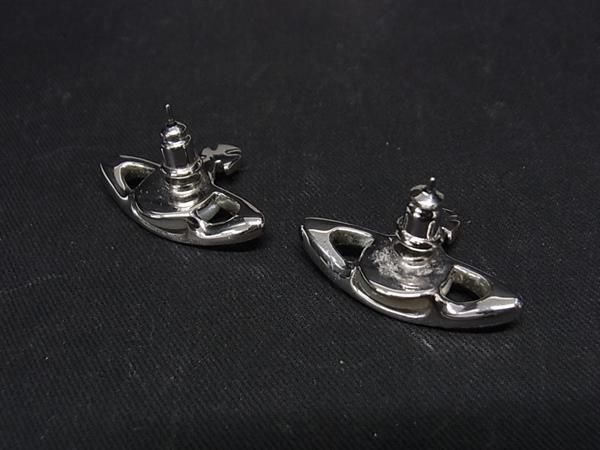 1円 ■美品■ Vivienne Westwood ヴィヴィアンウエストウッド オーブ ピアス アクセサリー レディース シルバー系×ホワイト系 AS8715_画像2