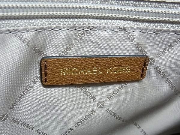 1円 ■極美品■ MICHAEL KORS マイケルコース MK柄 PVC×レザー 2WAY ハンドバッグ トート ショルダー 斜め掛けかばん ブラウン系 AT8326_画像6