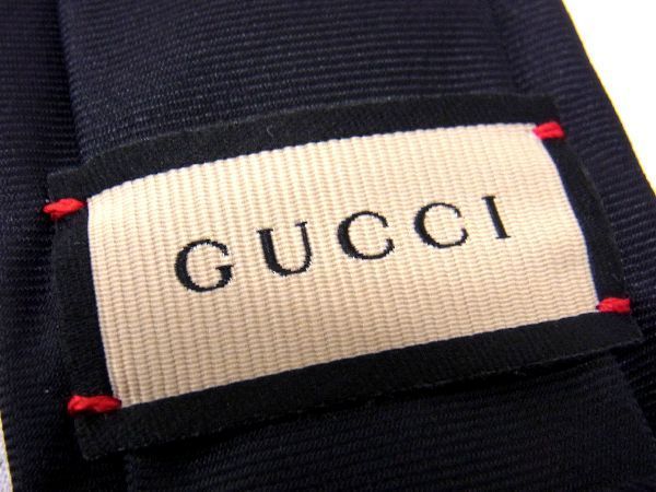 ■新品■未使用■ GUCCI グッチ 677884 インターロッキングG シルク100% ネクタイ ビジネス 紳士 メンズ ブラック系 AT7393_画像3