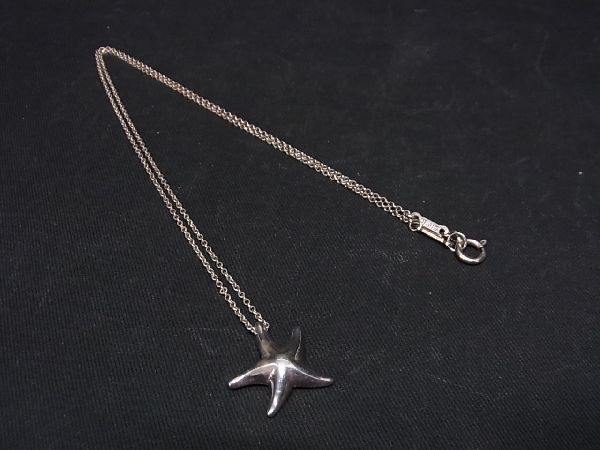 1円 ■美品■ TIFFANY＆Co ティファニー エルサペレッティ スターフィッシュ SV925 ネックレス アクセサリー シルバー系 AT6117_画像1