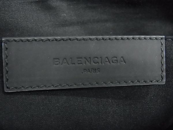 1円 ■美品■ BALENCIAGA バレンシアガ 373834 ネイビークリップ キャンバス×レザー クラッチバッグ セカンドバッグ ベージュ系 BF4952S1_画像5