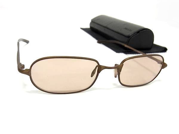 1円 ■美品■ PRADA プラダ VPR 73C サングラス メガネ 眼鏡 メンズ レディース ブラウン系 AU8301_画像1