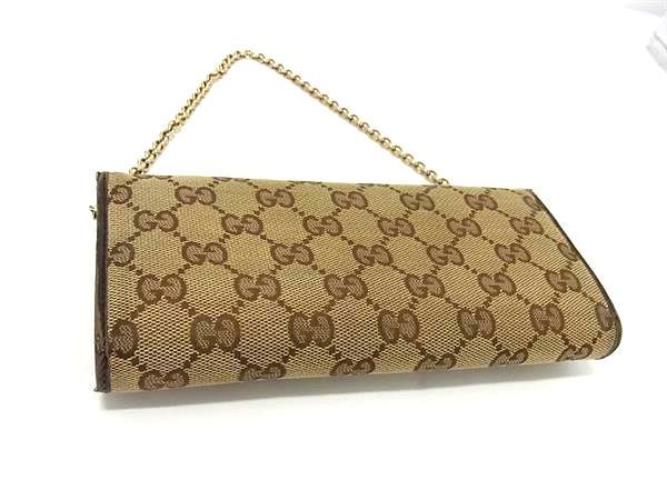 1円 GUCCI グッチ 269541 GG柄 GGキャンバス×レザー チェーン 二つ折り 長財布 ウォレット レディース ブラウン系 BF5358_画像2