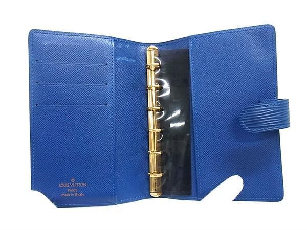 1円 ■美品■ LOUIS VUITTON ルイヴィトン R20055 エピ アジェンダPM 6穴式 手帳カバー スケジュール帳 システム手帳 トレドブルー AU7040_画像3