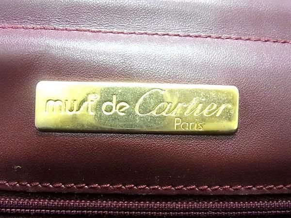 1円 ■美品■ Cartier カルティエ マストライン レザー クラッチバッグ セカンドバッグ メンズ レディース ボルドー系 AT8017_画像5