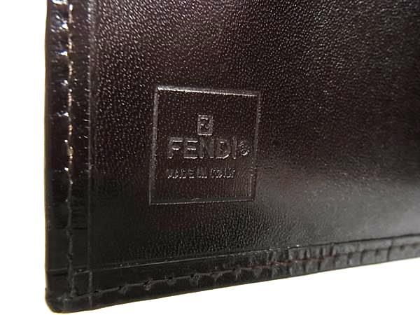 1円 ■極美品■ FENDI フェンディ ズッカ柄 ナイロンキャンバス×レザー 二つ折り 財布 ウォレット 小銭入れ 札入れ ブラウン系 AU8557_画像6