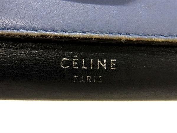 1円 CELINE セリーヌ ポケット トライフォールデッド レザー 三つ折り 財布 ウォレット 小銭入れ 札入れ レディース ブラック系 AW2692_画像5