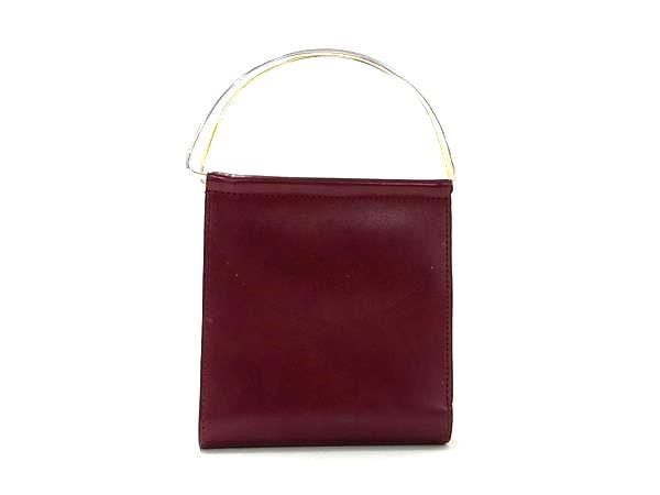 1円 ■美品■ Cartier カルティエ トリニティ レザー 二つ折り 財布 ウォレット 小銭入れ 札入れ レディース メンズ ボルドー系 AX1053_画像1