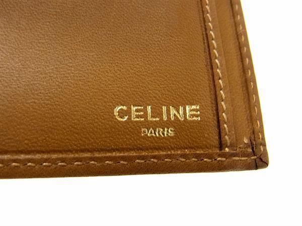 1円 ■美品■ CELINE セリーヌ マカダム柄 PVC×レザー がま口 二つ折り 長財布 ウォレット レディース ブラウン系 AW2717_画像5