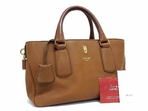 1円 ■美品■ CELINE セリーヌ レザー カデナ 鍵付き ハンドバッグ トートバッグ レディース ブラウン系 AV5335_画像1