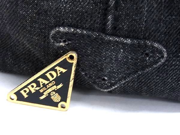 1円 PRADA プラダ B2439G カナパ デニム クロスボディ 2WAY ハンドバッグ トート ショルダー 斜め掛け レディース ブラック系 AW0999S1_画像7