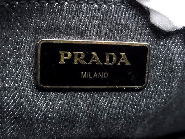 1円 PRADA プラダ B2439G カナパ デニム クロスボディ 2WAY ハンドバッグ トート ショルダー 斜め掛け レディース ブラック系 AW0999S1_画像6