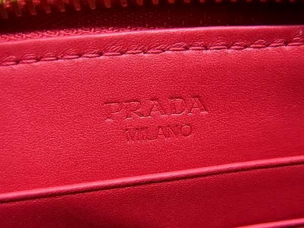 1円 ■極美品■ PRADA プラダ テスートナイロン ラウンドファスナー 長財布 ウォレット 札入れ 小銭入れ カード入れ ピンク系 AX1587_画像5