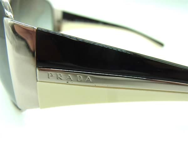 1円 PRADA プラダ SPR75G サングラス メガネ 眼鏡 レディース メンズ シルバー系 AX2632_画像3