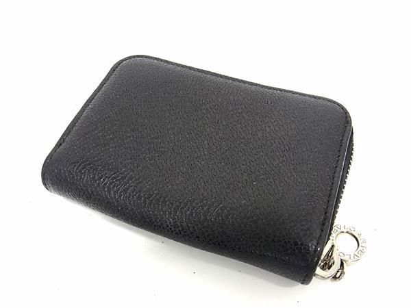 1円 ■美品■ BVLGARI ブルガリ レザー カードケース カード入れ 名刺入れ 定期入れ メンズ レディース ブラック系 CC2085_画像2