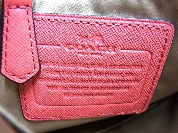 1円 ■極美品■ COACH コーチ F27850 レザー ターンロック 2WAY ハンドバッグ ショルダー トート 斜め掛けかばん オレンジ系 AV6046_画像6