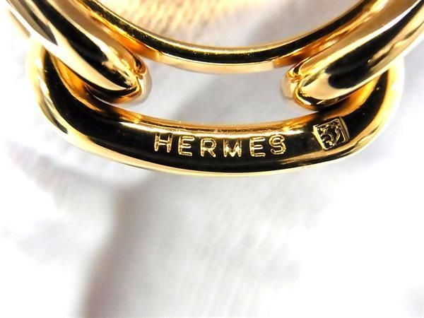 1円 ■極美品■ HERMES エルメス ルカデ シェーヌダンクル スカーフリング スカーフ留め アクセサリー ゴールド系 AU8526_画像3