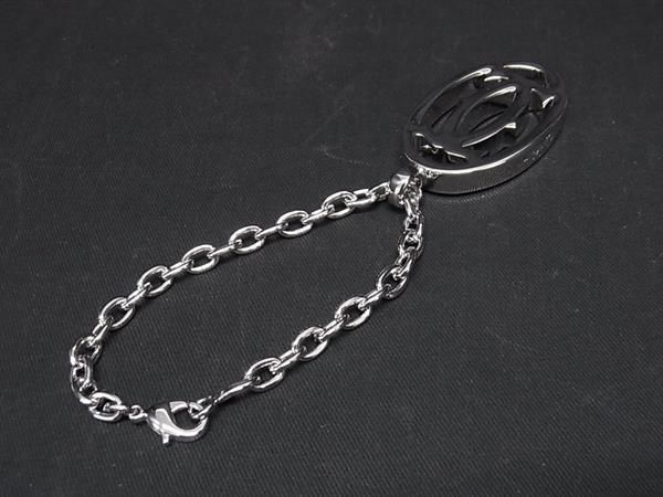 # new goods # unused # Cartier Cartier 2C Logo key holder bag charm men's lady's silver group AT9100