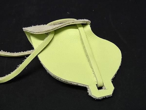 # as good as new # HERMES Hermes LA SELLE SADDLEla cell saddle leather key holder bag charm light green series AT3335