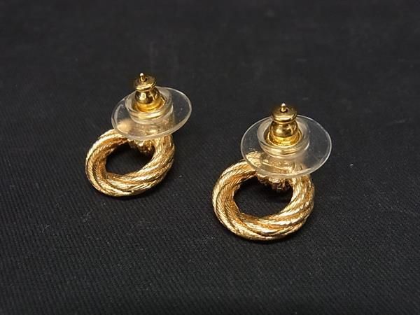 1円 ■美品■ ChristianDior クリスチャンディオール ヴィンテージ ピアス アクセサリー レディース ゴールド系 BI1247_画像2