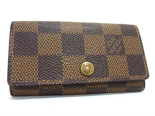 1円 LOUIS VUITTON ルイヴィトン N62631 ダミエ ミュルティクレ4 4連 キーケース 鍵入れ レディース ブラウン系 BG8271_画像1