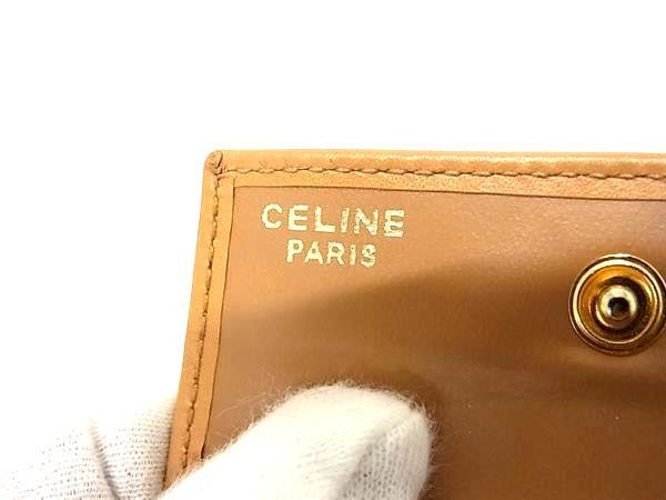 1円 ■美品■ CELINE セリーヌ マカダム柄 PVC×レザー コインケース コインパース 小銭入れ 財布 ブラウン系×ベージュ系 AV5671_画像4