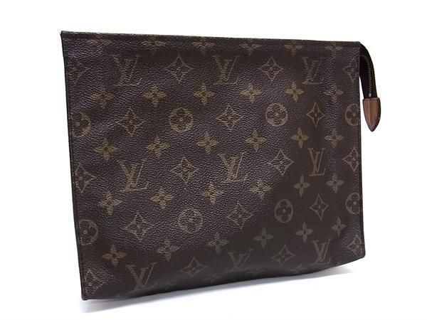 1円 ■美品■ LOUIS VUITTON ルイヴィトン M47542 モノグラム ポッシュトワレット26 クラッチバッグ セカンドバッグ ブラウン系 BG7390_画像1