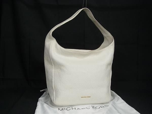 1円 ■美品■ MICHAEL KORS マイケルコース レザー ワンショルダーバッグ 肩掛け レディース ホワイト系 FA0225_画像1