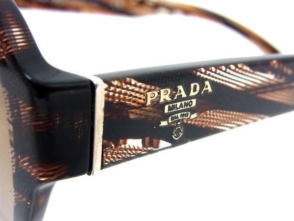 1円 PRADA プラダ 58□17 ACH‐6S1 135 3N サングラス メガネ 眼鏡 めがね メンズ レディース ブラウン系 BG7641_画像3