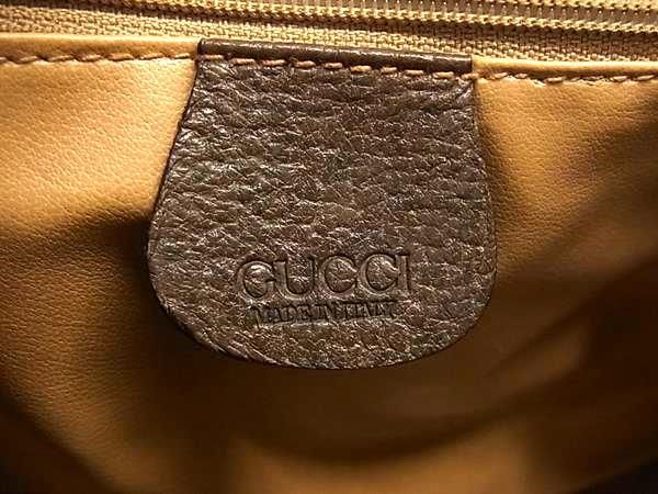 1円 ■美品■ GUCCI グッチ オールドグッチ ヴィンテージ 002・39・6842 GG柄 PVC×レザー ミニボストン ハンドバッグ ブラウン系 AX3386_画像6