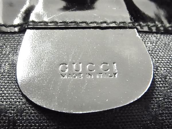 1円 GUCCI グッチ 002 58 0401 パテントレザー ワンハンドル ハンドバッグ ショルダーバッグ 肩掛けかばん レディース ブラック系 BG7248_画像6